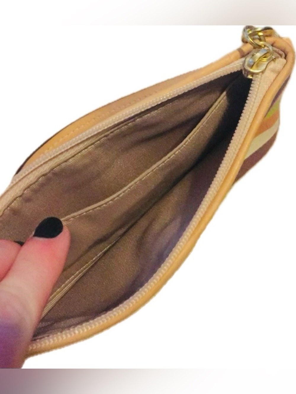 Coach Y2K Legacy Stripe Wristlet with Key Charm 8” x 4” - EUC - Picture 14 of 16